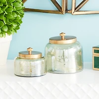 Gold Glass Glam Decorative Jar Set