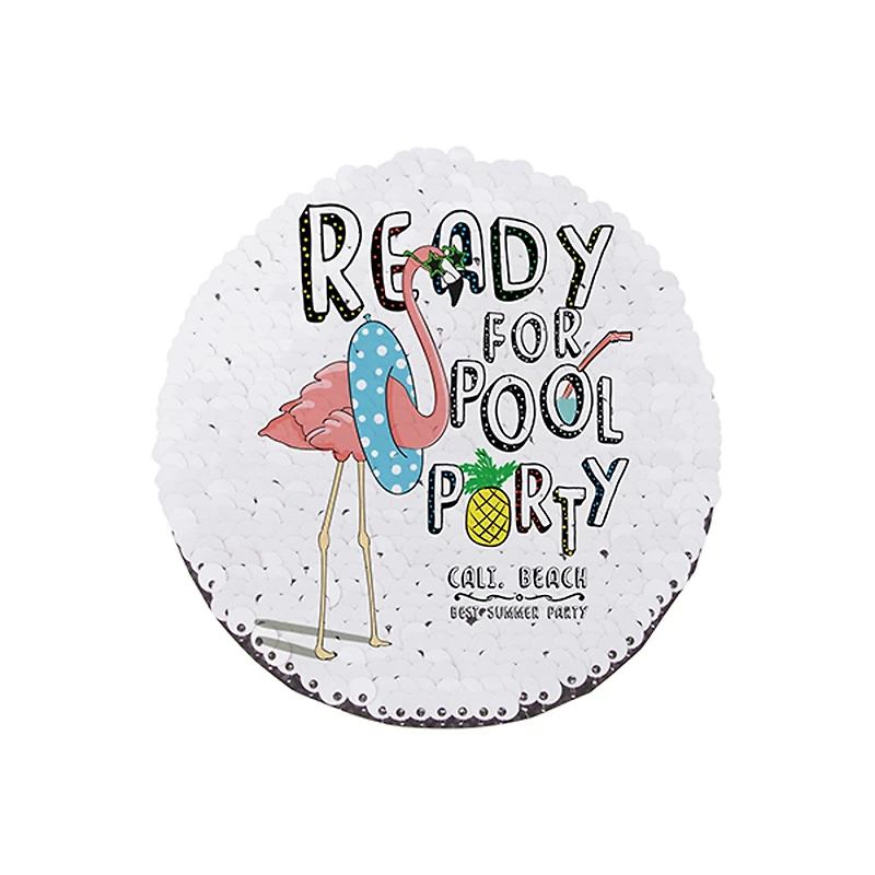 Craft Express 4" Round Champagne & White Sublimation Sequin Patches, 2ct.