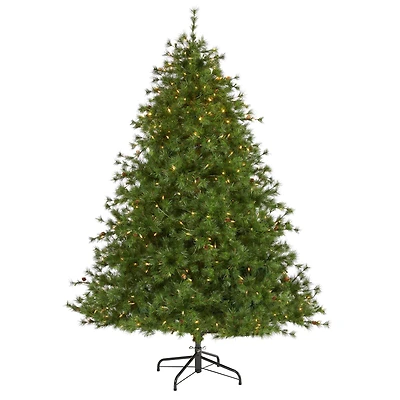 7ft. Pre-Lit Colorado Mountain Pine Artificial Christmas Tree, Clear LED Lights