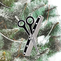 3.25" Salon Scissors & Comb Enameled Metal Ornament by Ashland®