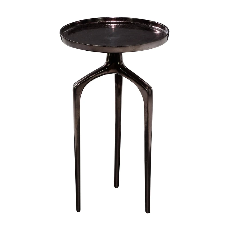 22" Black Aluminum Contemporary Accent Table