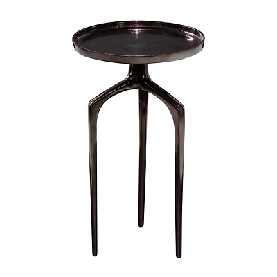 22" Black Aluminum Contemporary Accent Table