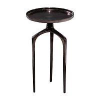 22" Black Aluminum Contemporary Accent Table