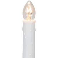 8" White C7 Candle Pathway Markers Christmas Lights With White Wire, 10ct.