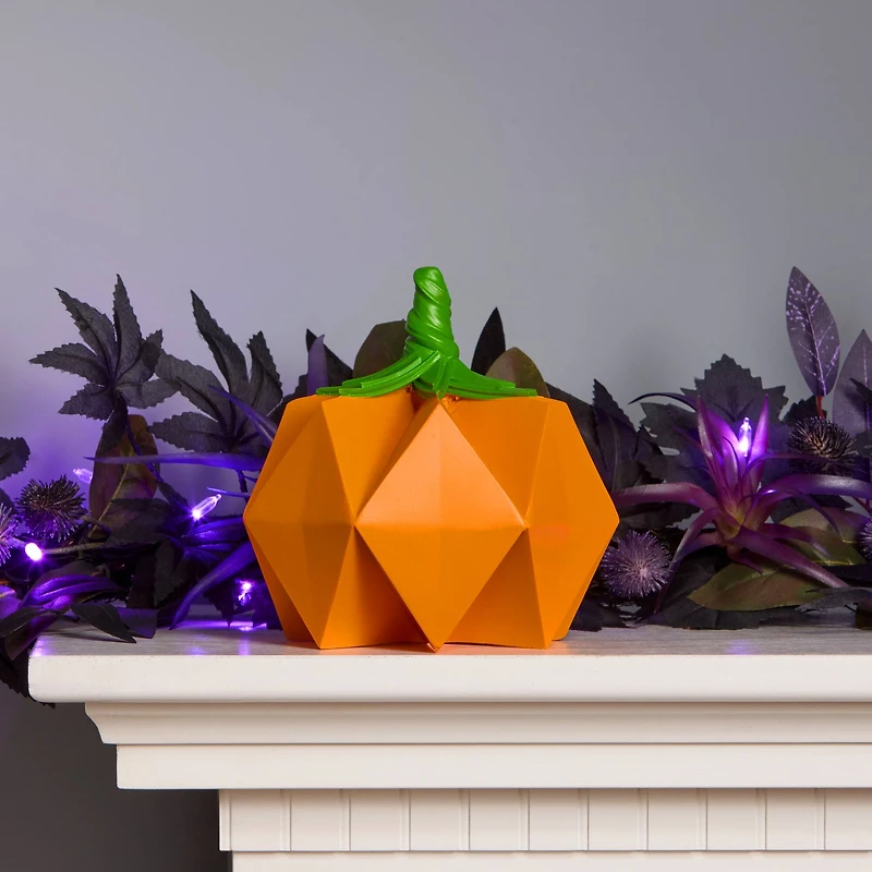 6" Orange Origami Pumpkin Tabletop Figurine
