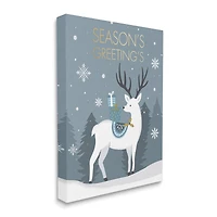 Stupell Industries Season's Greetings Holiday Reindeer Canvas Wall Art
