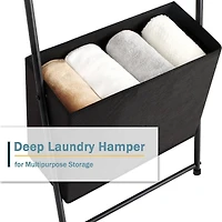 NEX™ 55" Decorative Ladder with 5 Hanging Hooks & Basket