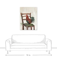 Rooster on a Chair 30" x 40" Canvas Wall Art