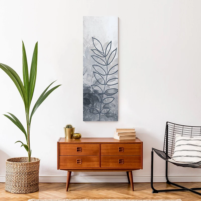 Ferns In Blue 12" x 36" Canvas Wall Art