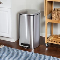 Honey Can Do 50L Soft-Close Stainless Steel Step Trash Can with Lid
