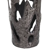 Set of 2" Black Aluminum Contemporary Vases, 20" x 7" x 6"