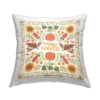 Stupell Industries Happy Harvest Pattern Decorative Printed Throw Pillow