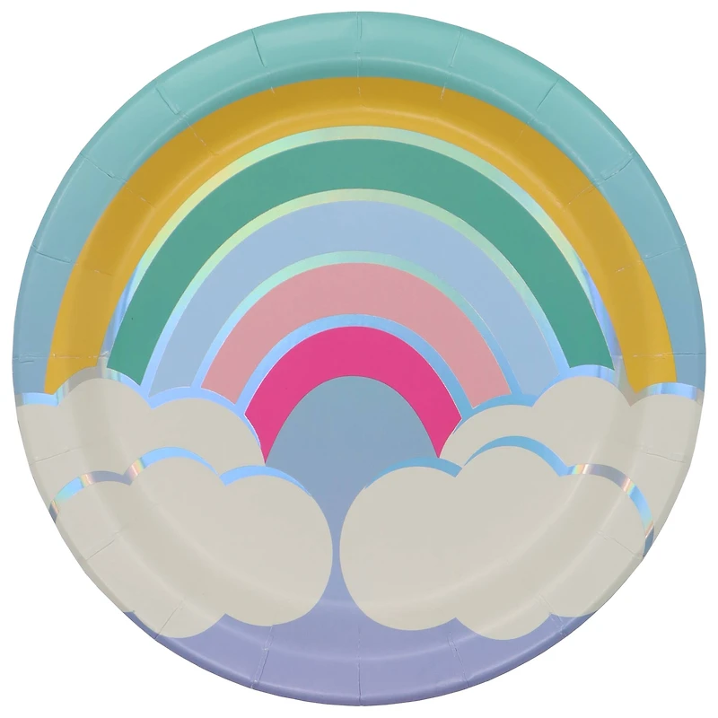 7" Iridescent Rainbow Snack Plates, 8ct. by Celebrate It™
