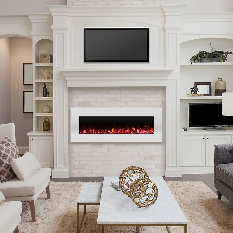 Hastings Home 50" White Electric Fireplace