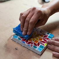 Oceanside Compatible™ Small Aqua Mosaic Stained Glass Squares, 8oz.