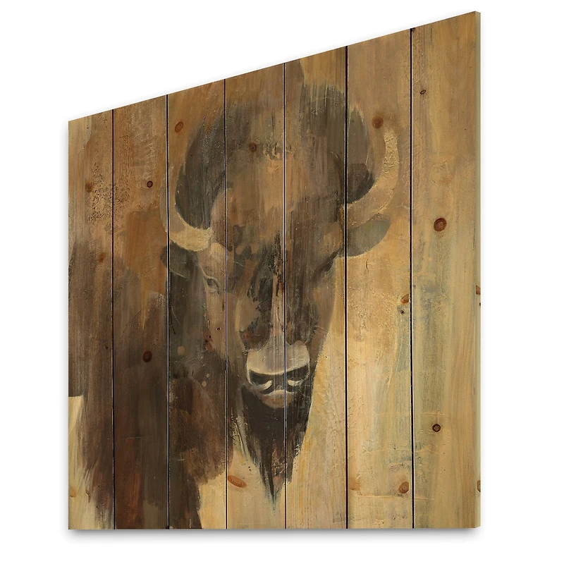 Designart - Into the Wild Gold Buffalo