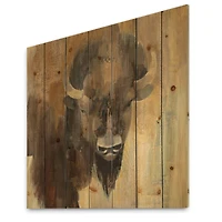 Designart - Into the Wild Gold Buffalo