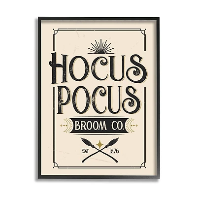 Stupell Industries Hocus Pocus Broom Co Sign Framed Giclee Art