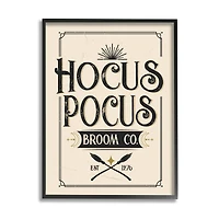 Stupell Industries Hocus Pocus Broom Co Sign Framed Giclee Art