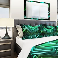 Designart 'Emerald Energy Green Abstract' Modern & Contemporary Bedding Set