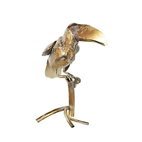 15.5" Bronze Patina Toucan on Branch Metal Garden Sculpture