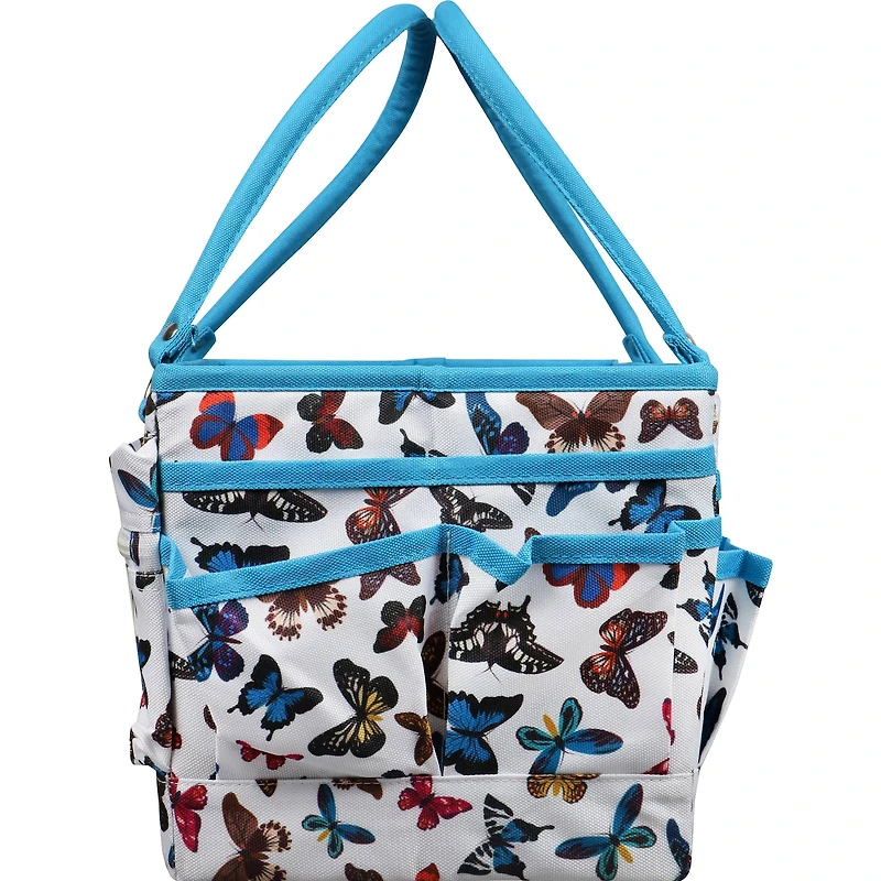 SINGER® Butterfly Print Collapsible Sewing Storage Tote Caddy