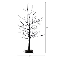 3ft. Pre-Lit Halloween Black Twig Artificial Tree with 80 Orange & Purple LED Lights