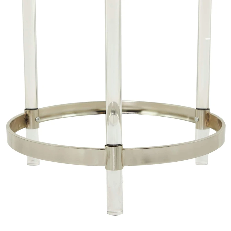 Silver Acrylic Contemporary Accent Table, 19" x 19" x 23"