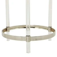 Silver Acrylic Contemporary Accent Table, 19" x 19" x 23"