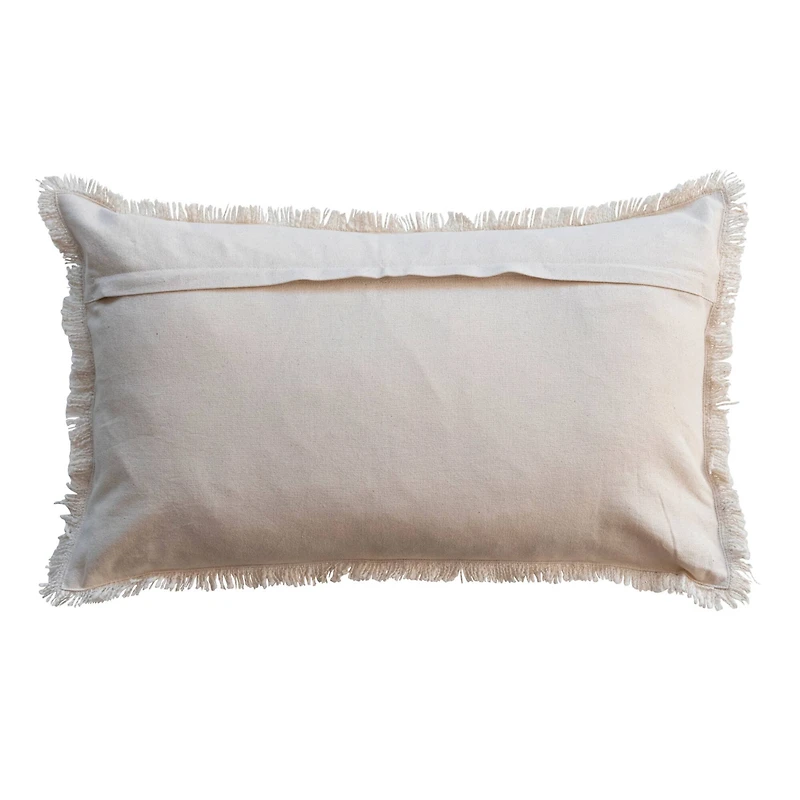 Hello Honey® 24" Multicolor Flower & Fringe Cotton Slub Lumbar Pillow