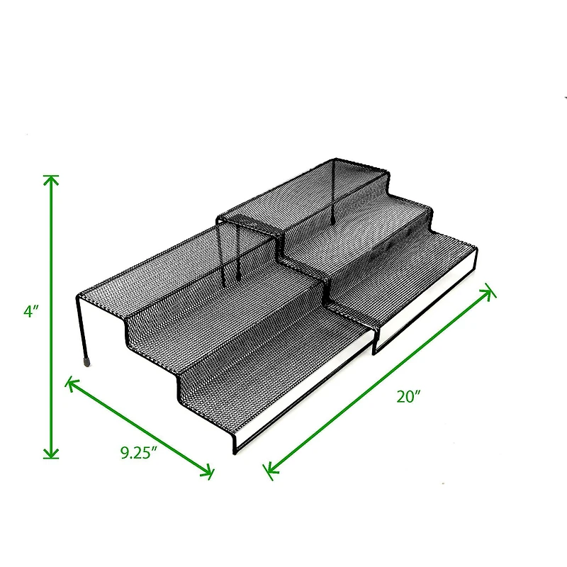 Mind Reader 3-Tier Black Metal Mesh Multipurpose Kitchen Storage Organizer, 2ct.