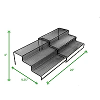 Mind Reader 3-Tier Black Metal Mesh Multipurpose Kitchen Storage Organizer, 2ct.