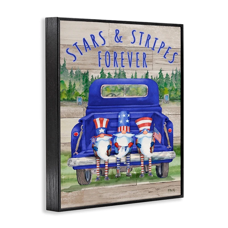 Stupell Industries Stars & Stripes Forever Americana Gnomes Framed Giclee Art