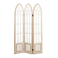 White Wood Farmhouse Room Divider Screen, 72" x 48" x 2"