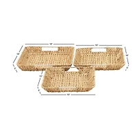 Tan Sea Grass Contemporary Tray Set