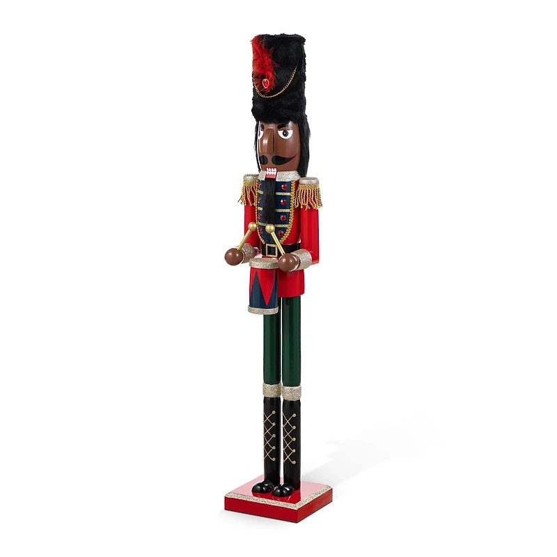 Glitzhome® 36.5"H Wooden Christmas African American Soldier Nutcracker