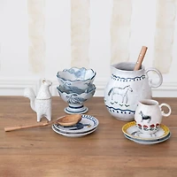 Hello Honey® 5.75" Blue & White Botanical Bliss Stoneware Bowl