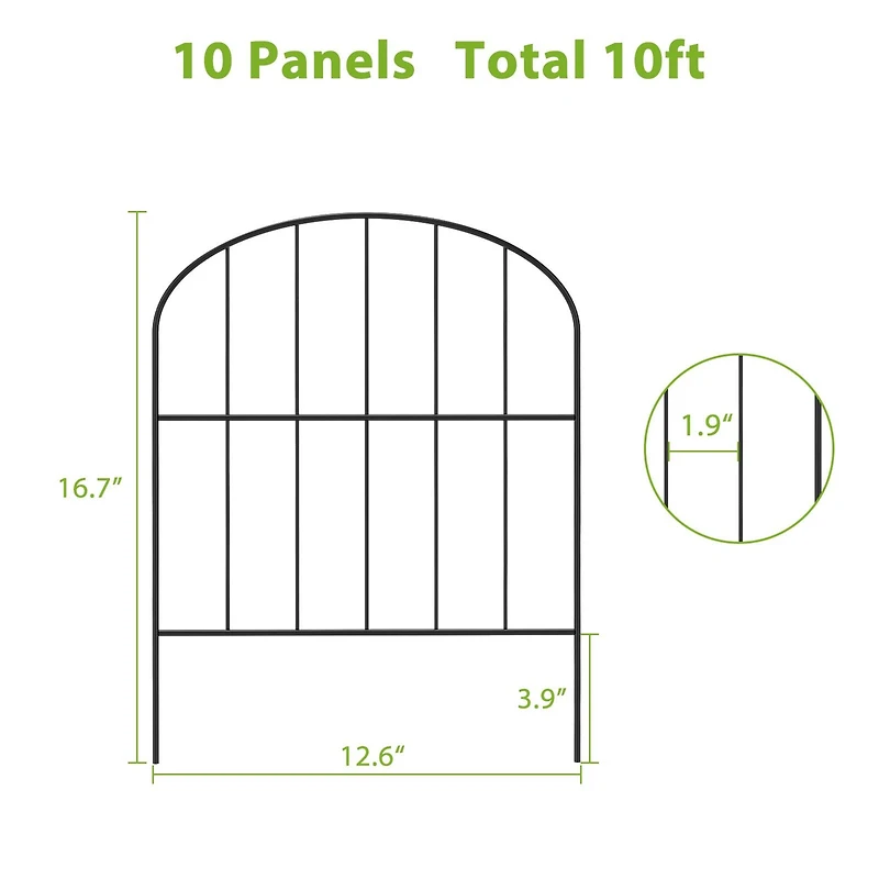 NEX 10.5ft. Black Decorative Arch Garden Fence