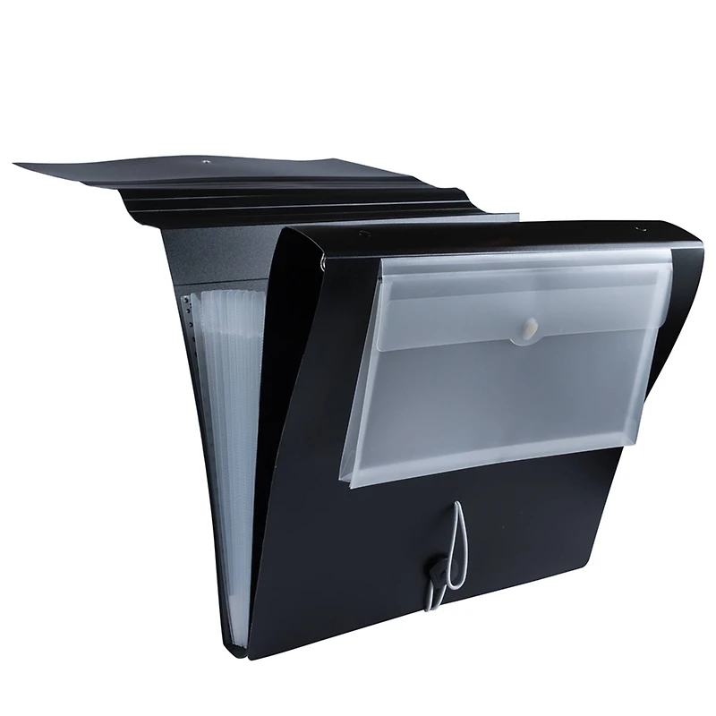 JAM Paper Black Portfolio with Elastic Closure