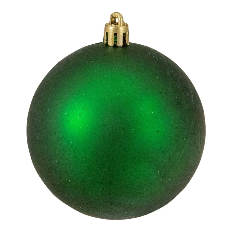 32ct. 3.5" Christmas Green Shatterproof 4-Finish Christmas Ball Ornaments