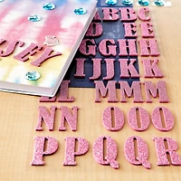 12 Pack: Blush Bernhard Condensed Glitter Alphabet Stickers by Recollections™