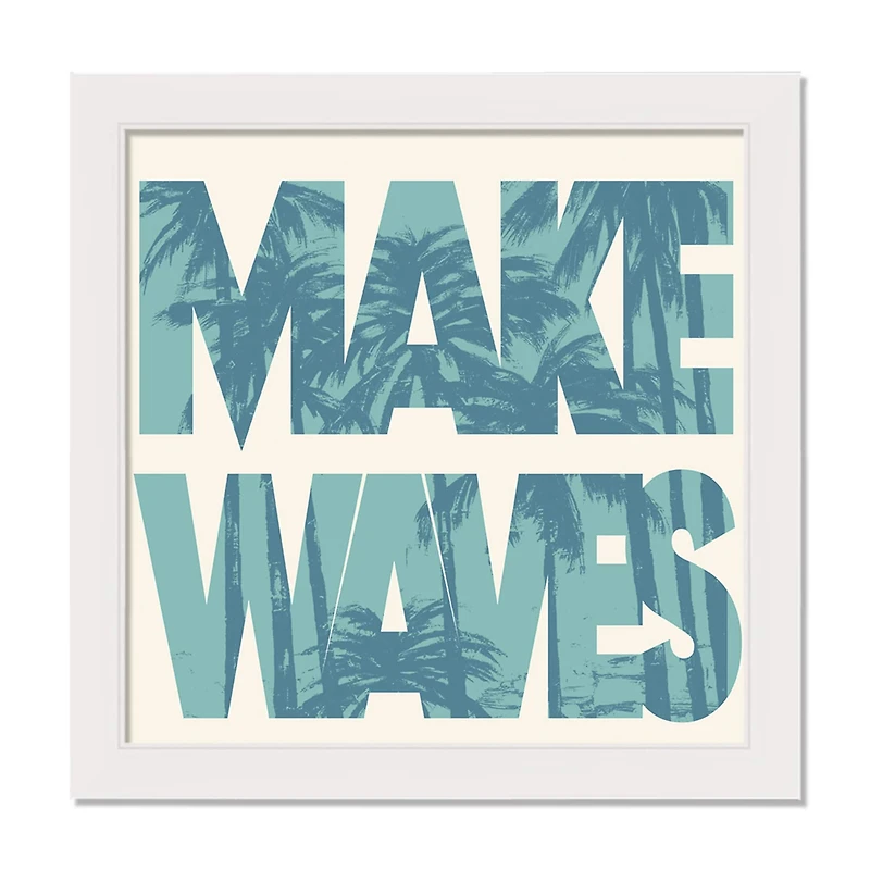 Make Waves White Framed Print