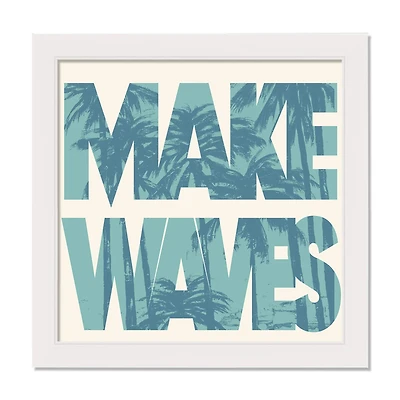 Make Waves White Framed Print