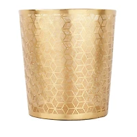 CosmoLiving by Cosmopolitan 10" Geometric Gold Glam Small Waste Bin