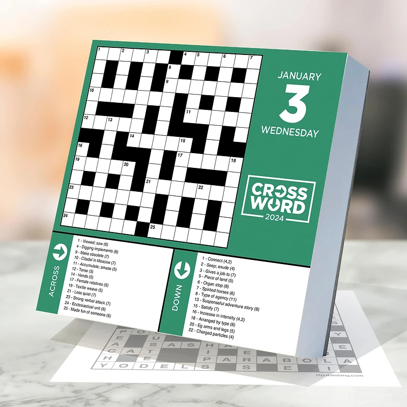 TF Publishing 2024 Crossword Puzzles Daily Desktop Calendar