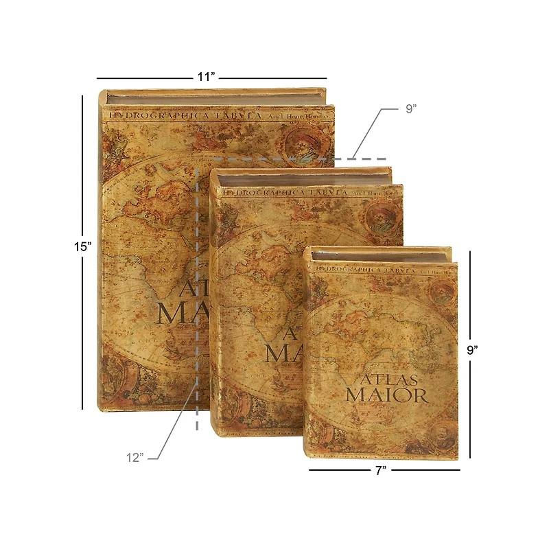 Brown Wood Atlas Traditional Box Set