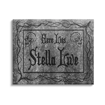 Stupell Industries Here Lies Stella Live Grave Canvas Wall Art
