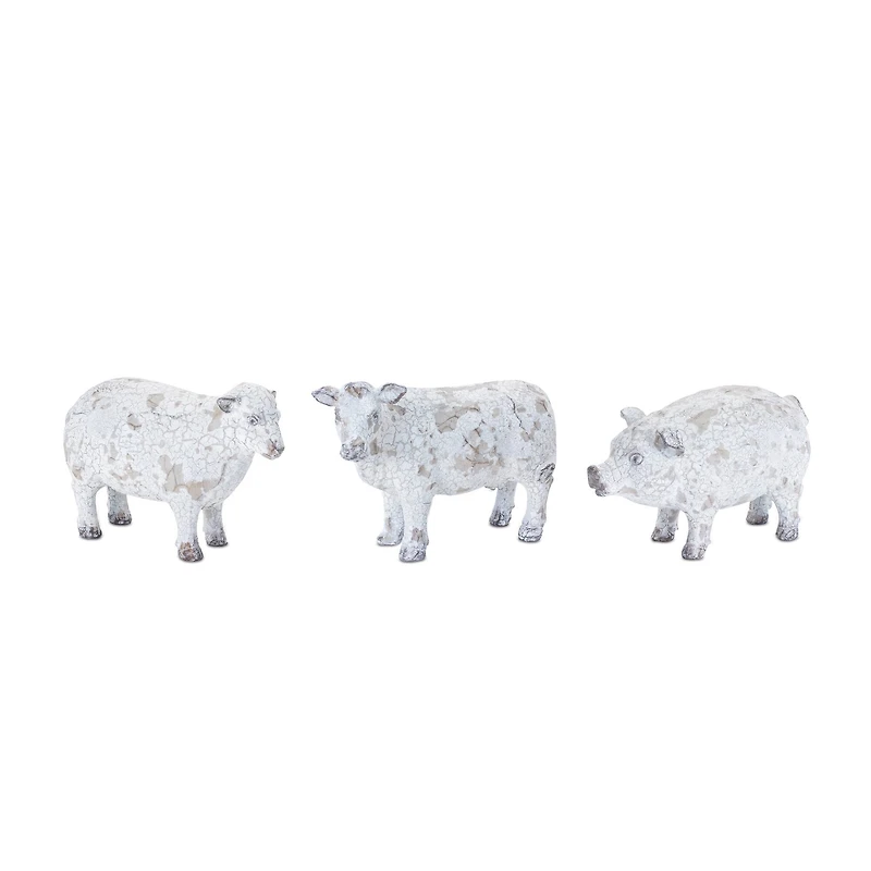Distressed Farm Animal Figurine Set