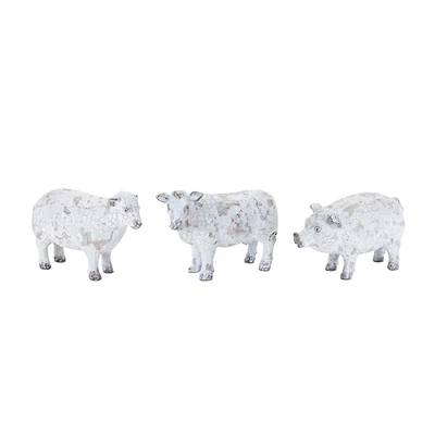 Distressed Farm Animal Figurine Set