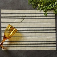 DII® Black Farmhouse Stripe PVC Woven Placemats, 6ct.